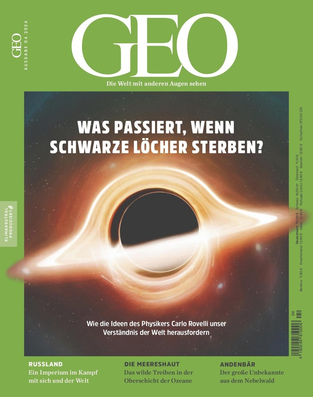 Geo Tijdschrift Tijdschrift Duitsland 2024-04 – Carlo Rovelli – Originele uitgave