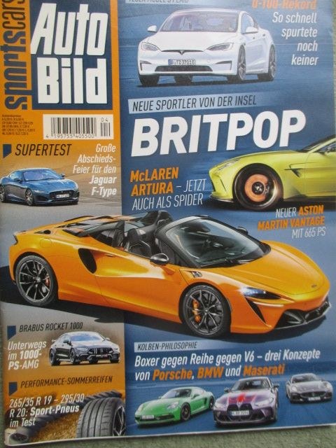 Auto Bild Sportscars 2024-04 Sportwagen McLaren Artura Spider Aston Martin Vantage