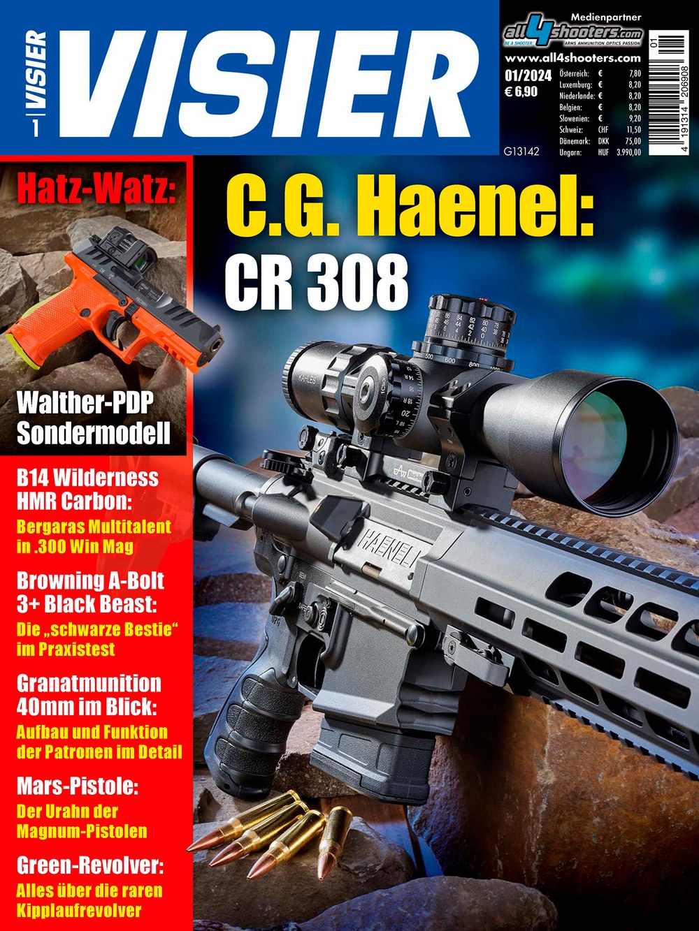 Visier 2024-01 C.G. Haenel CR 308 Waffentest Walther PDP Sondermodell
