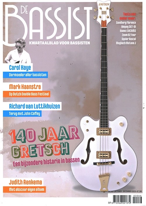 De Bassist Tijdschrift Nederland 2023-66 – Carol Kaye Mark Haanstra Richard Van Luttikhuizen Judith Renkema John Coffey – Originele uitgave