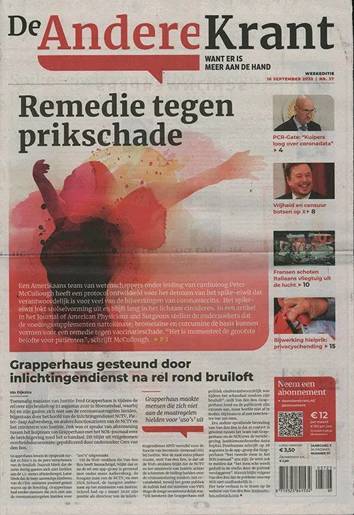 De Andere Krant 2023-37 – Peter McCullough Ferd Grapperhaus Hugo De Jonge – Originele uitgave