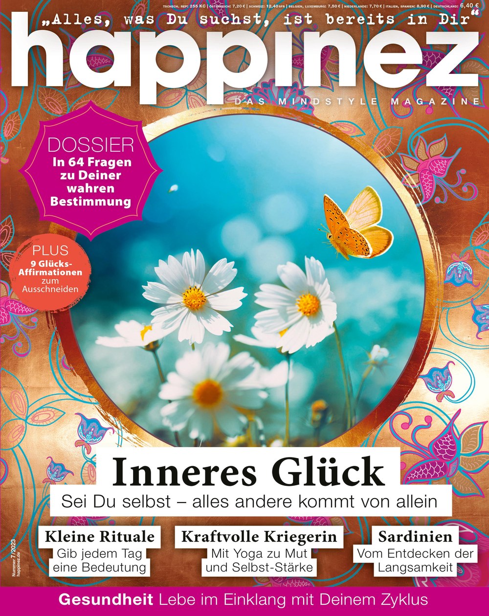 Happinez Magazin Deutschland 2023-07 Inneres Glück Selbstfindung Achtsamkeit