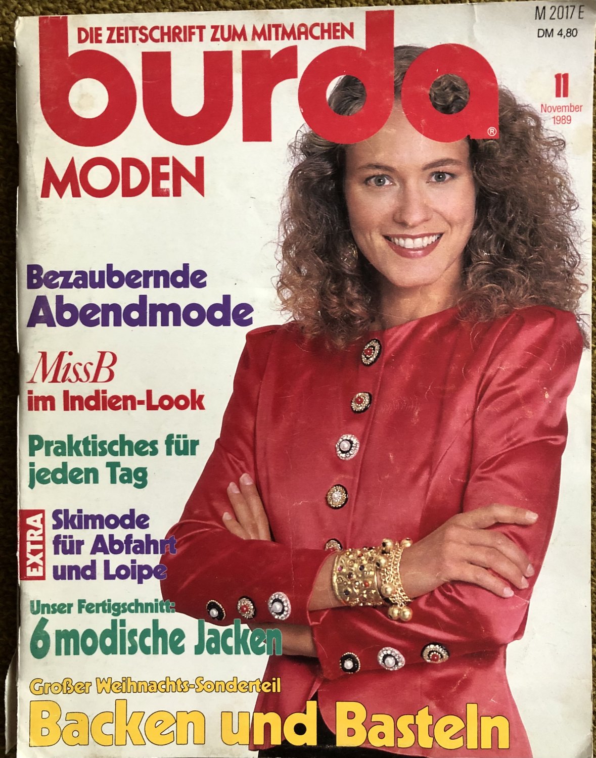 Burda Moden Magazin Deutschland 1989-11 Abendmode Indien-Look Alltagsmode