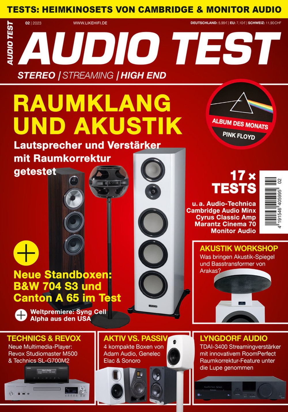 Audio Magasin Tyskland 2023-02 – Pink Floyd Adam Audio Genelec Elac Sonoro – Originaludgave