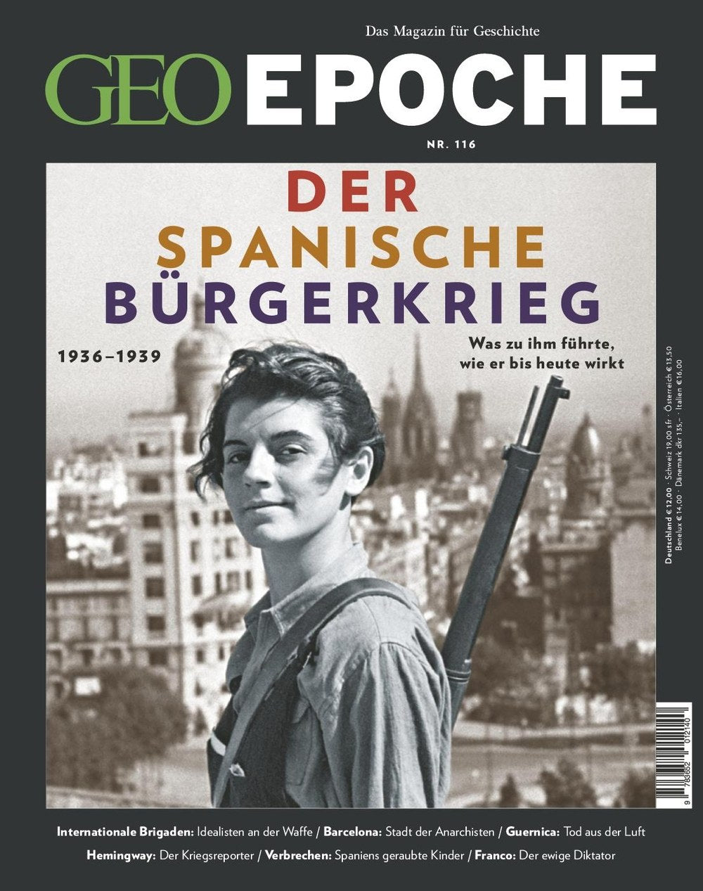 Geo Epoche Magasin Tyskland 2022 Ernest Hemingway Francisco Franco Internationale Brigaden Originaludgave