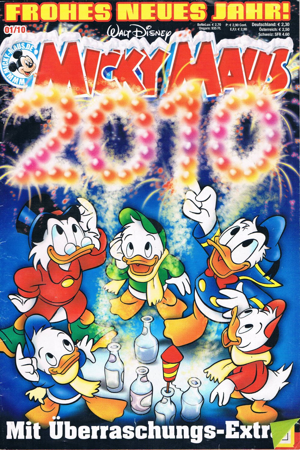 Micky Maus Revista Alemanha 2010-01 – Dagobert Duck Donald Duck Tick Trick Track – Edição original