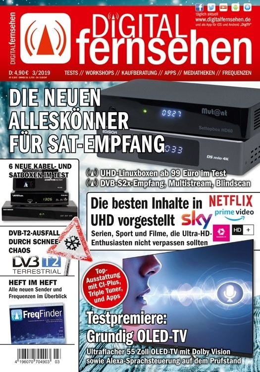 Digital Fernsehen 2019-03 Satellitenempfang SAT-Receiver UHD-Linuxboxen