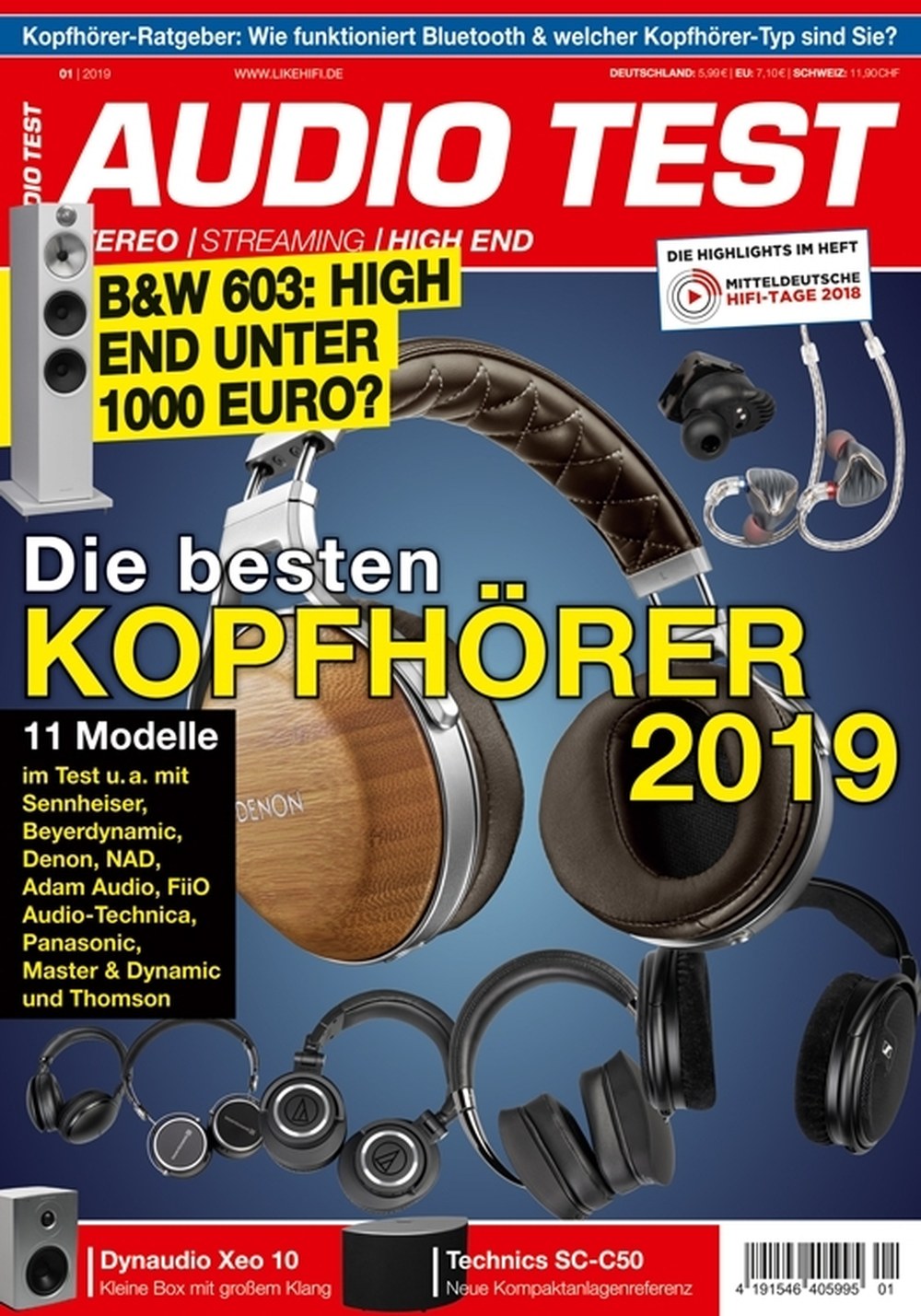 Audio Magazine Allemagne 2019-01 – Sennheiser Beyerdynamic Denon NAD Adam Audio – Édition originale