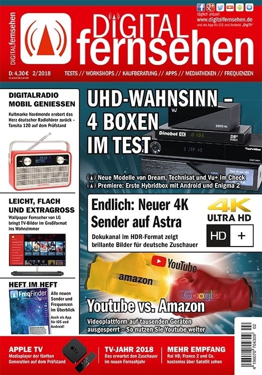 Digital Fernsehen 2018-02 UHD-Receiver 4K-Boxen-Test Digitalradio