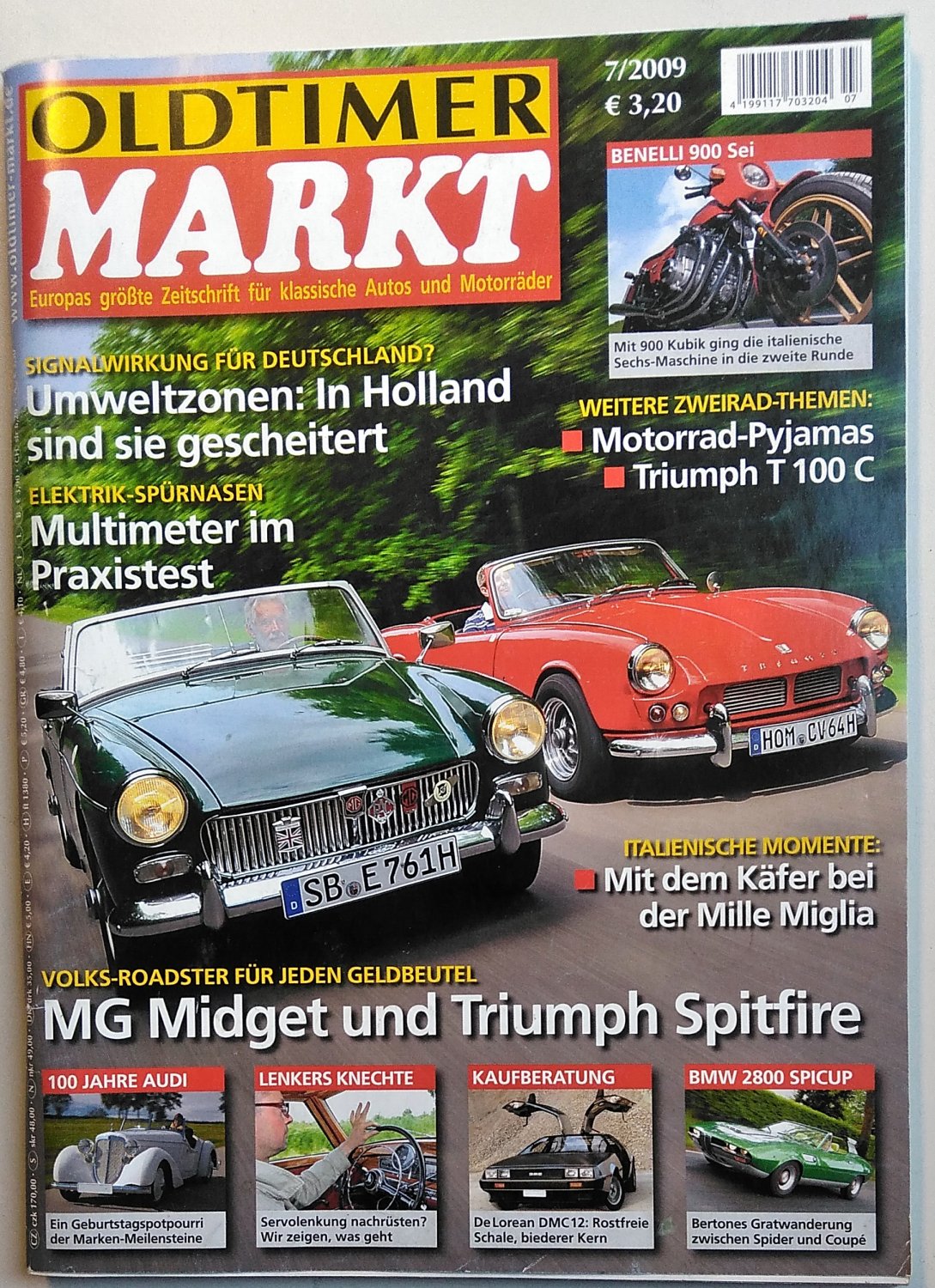 Oldtimer Markt Magazin Deutschland 2009-07 Oldtimer MG Midget Triumph Spitfire