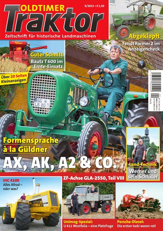 Oldtimer Traktor Magazin Deutschland 2015-09 Historische Landmaschinen Oldtimer-Traktoren Güldner AX AK A2