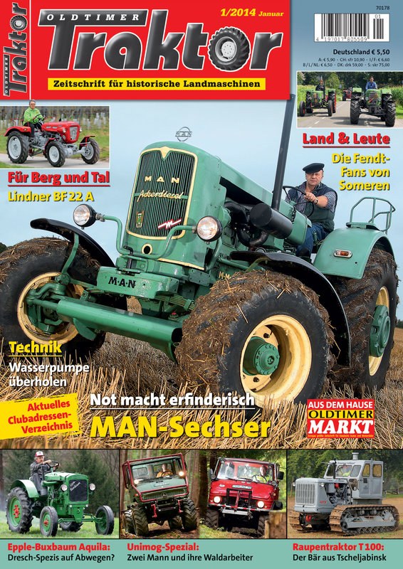 Oldtimer Traktor Magazin Deutschland 2013-12 Oldtimer-Traktor MAN Sechszylinder-Traktor Lindner BF 22 A