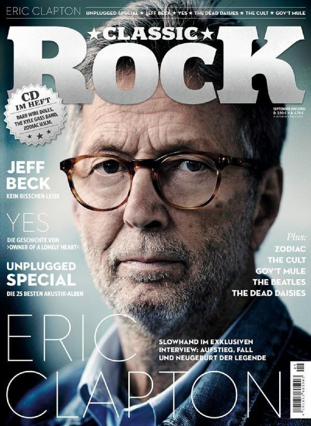 Classic Rock Tijdschrift Duitsland 2016-09 Eric Clapton Jeff Beck Yes The Cult Originele uitgave