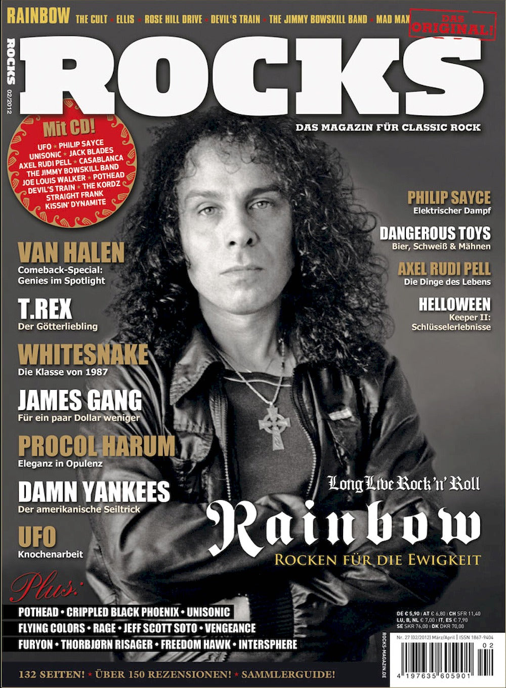 Rocks Magazin Deutschland 2012 #27 Rainbow Van Halen T. Rex Whitesnake James Gang