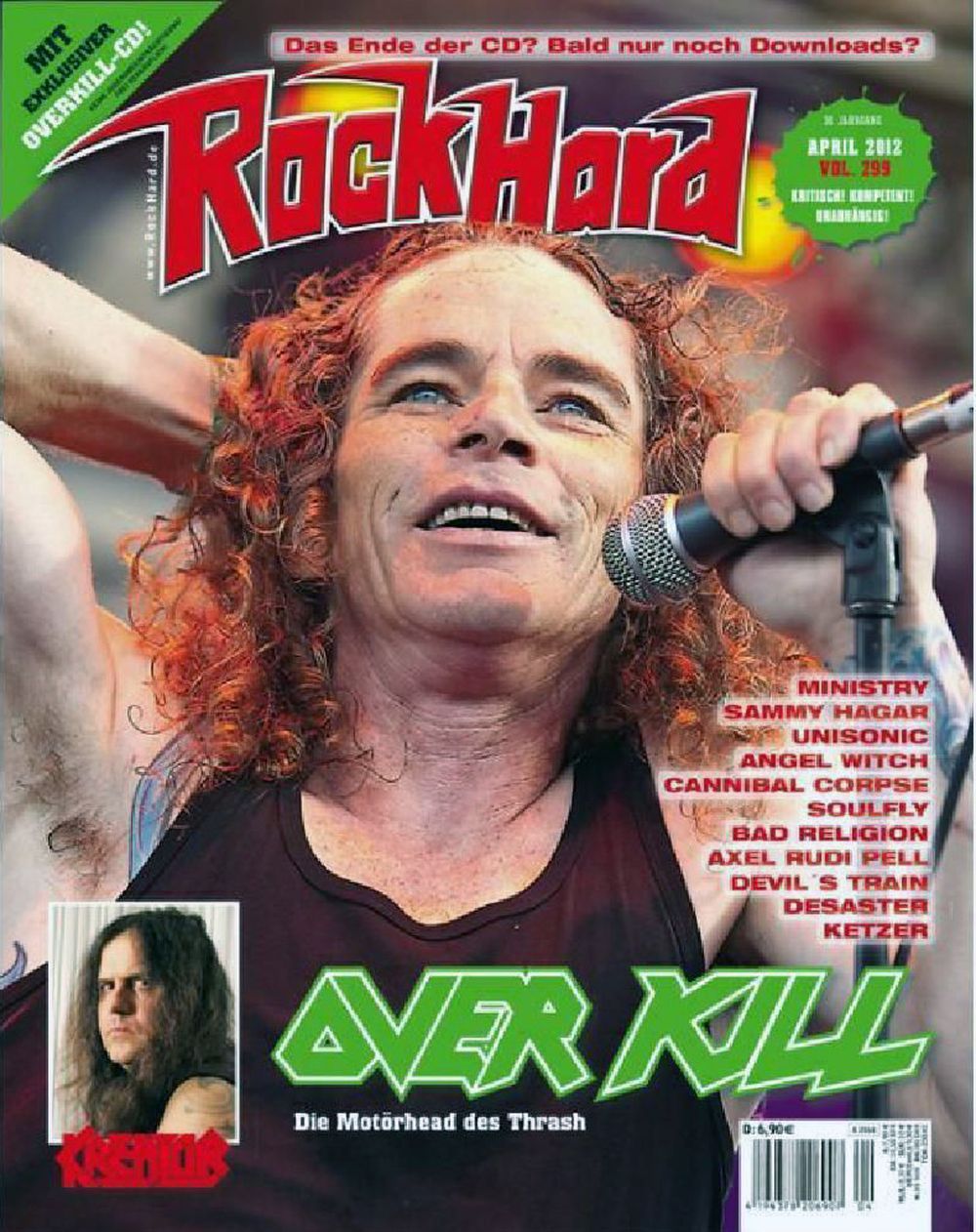 Rock Hard Magazin Deutschland 2012-04 Overkill Kreator Ministry Sammy Hagar #299