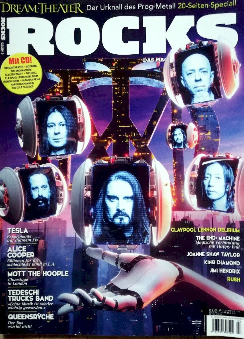 Rocks Magazin Deutschland 2019 #69 Dream Theater Tesla Rush Jimi Hendrix Queensryche Queensrÿche + CD