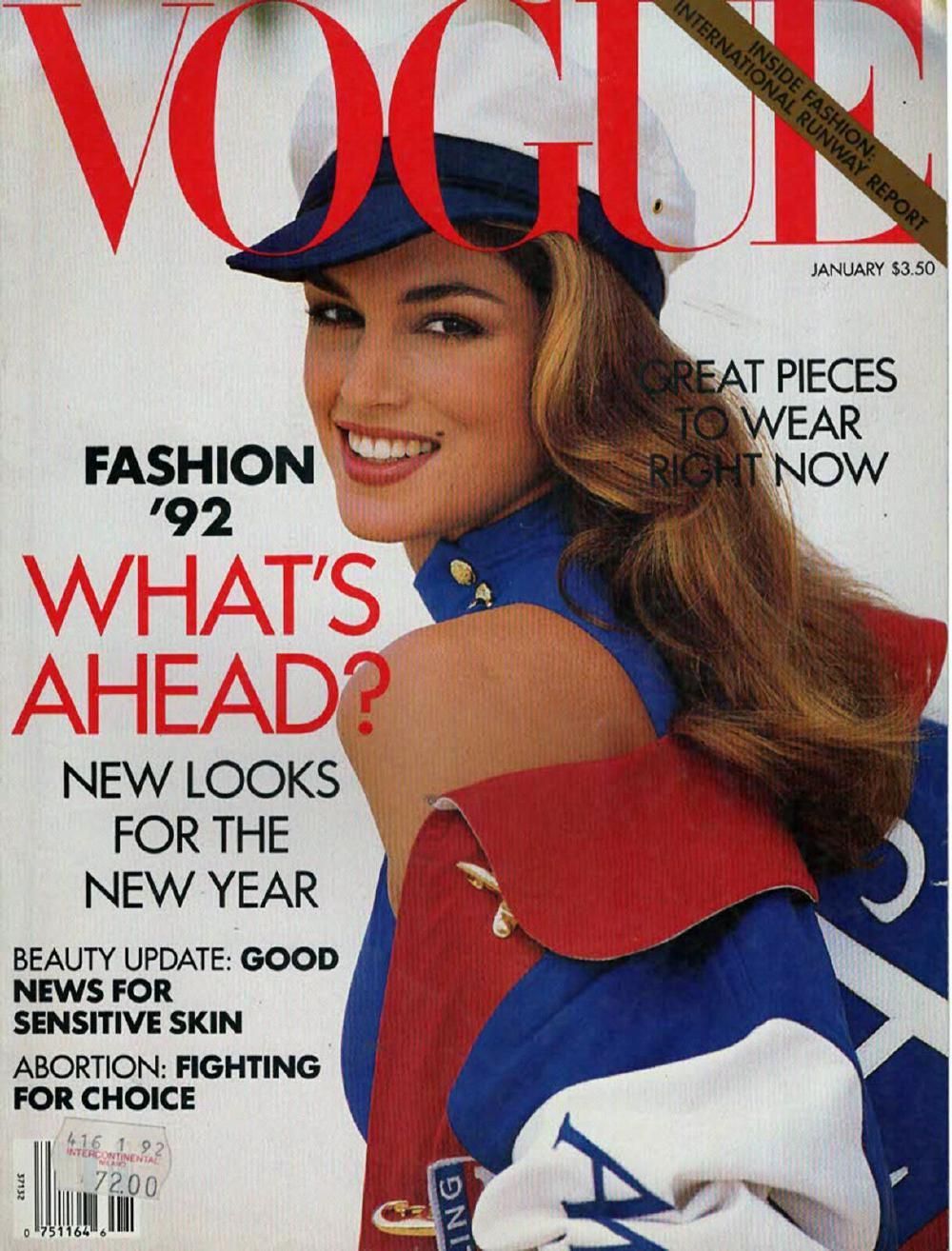 Vogue Magasin USA 1992-01 Cindy Crawford Originaludgave