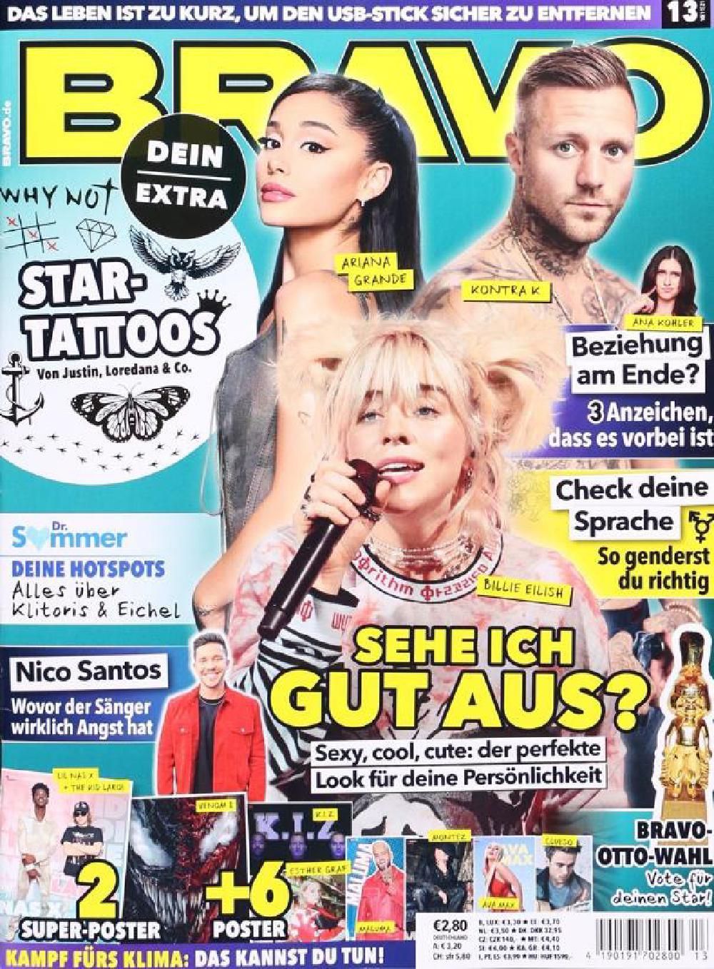 Bravo Magazin Deutschland 2021-13 Billie Eilish Ava Max Lil Nas Kid Laroi KIZ + Poster