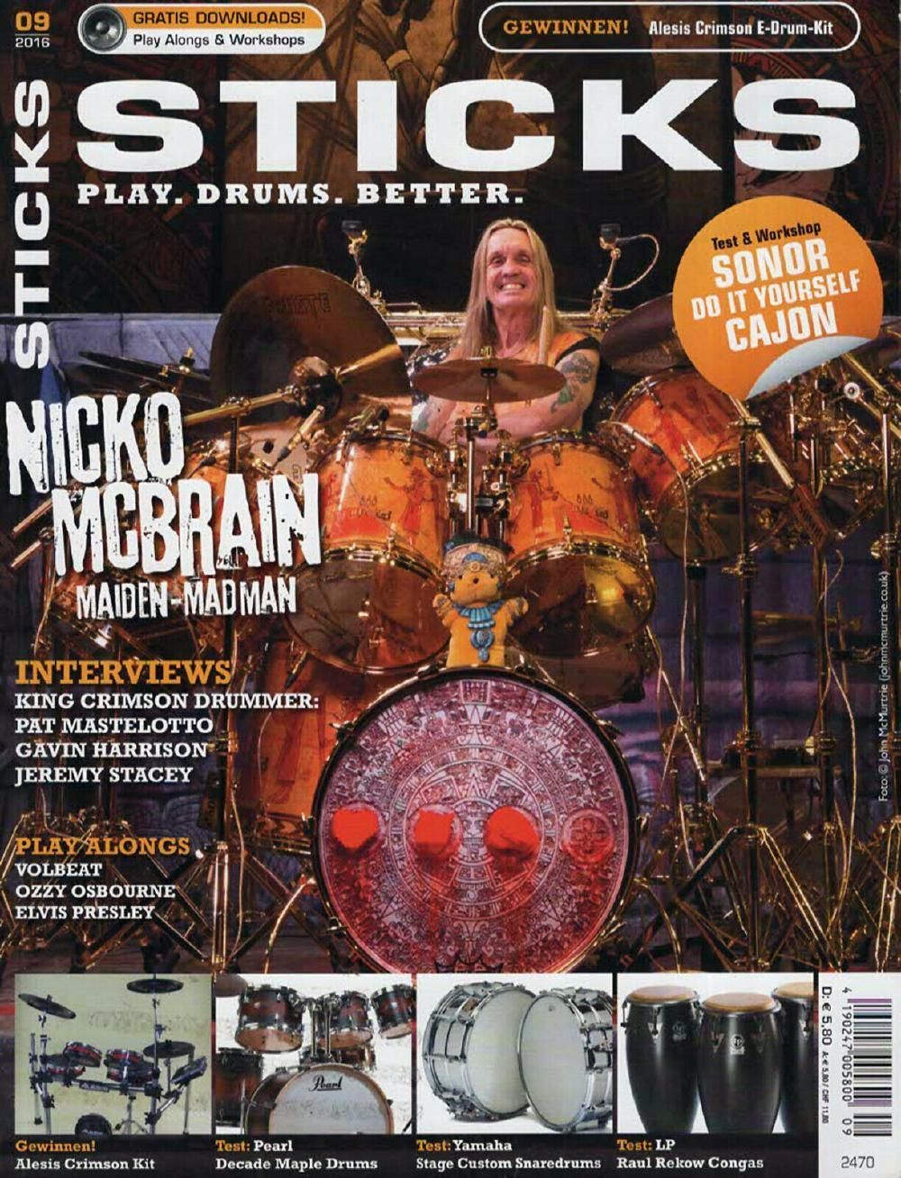 Sticks Magazin Deutschland 2016-09 Nicko McBrain Pat Mastelotto