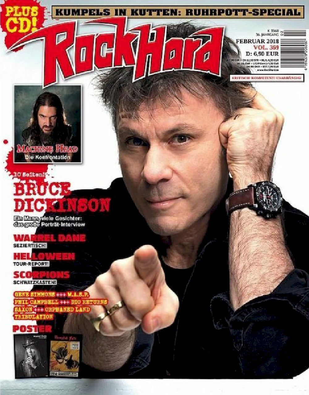 Rock Hard Magazin Deutschland 2018 #369 Bruce Dickinson Warrel Dane Mercyful Fate