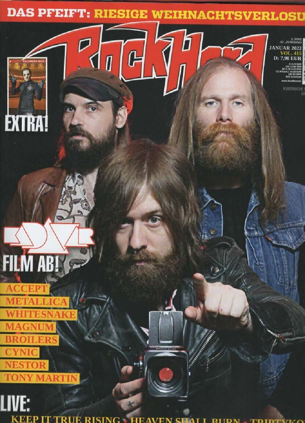 Rock Hard Magazin Deutschland 2022 #415 Kadavar Ghost Metallica Tony Martin