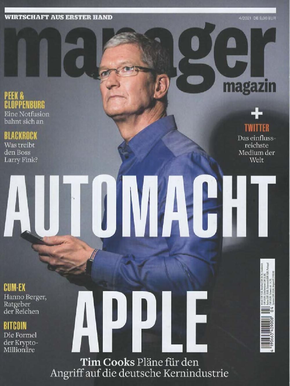 Manager Magazin Deutschland 2021-04 Tim Cook