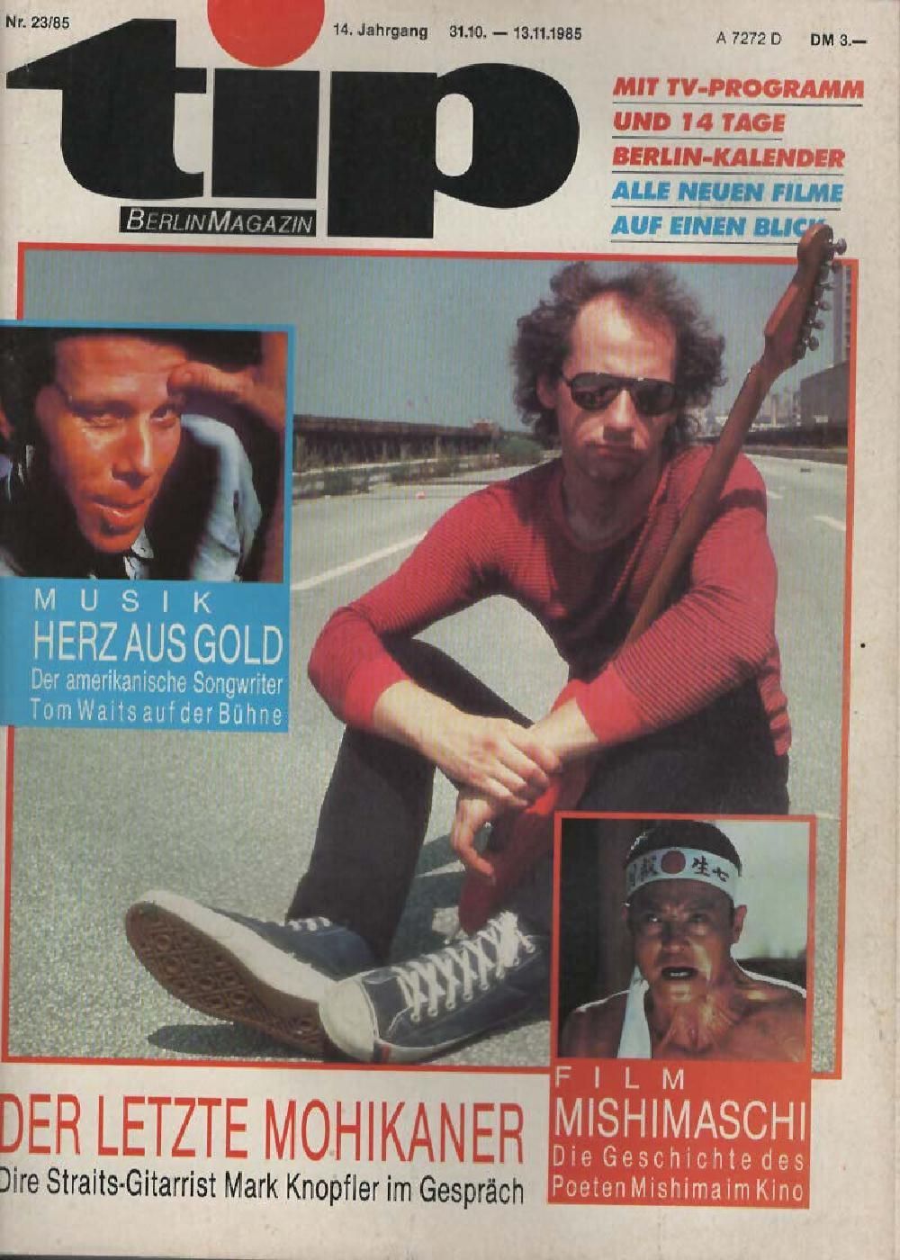 Tip Berlin Magazin Deutschland 1985-23 Mark Knopfler Tom Waits
