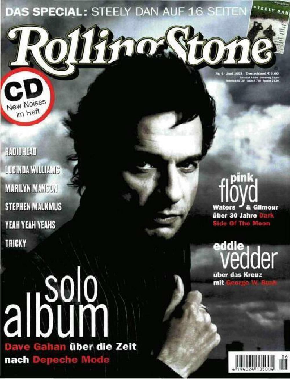 Rolling Stone Magazin Deutschland 2003-06 Dave Gahan Eddie Vedder Pink Floyd