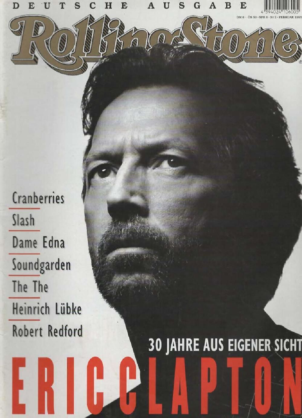 Rolling Stone Magazin Deutschland 1995-02 Eric Clapton Cranberries Slash The The