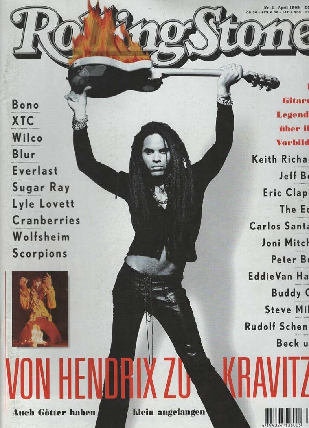 Rolling Stone Magazin Deutschland 1999-04 Lenny Kravitz Bono Keith Richards Jeff Beck
