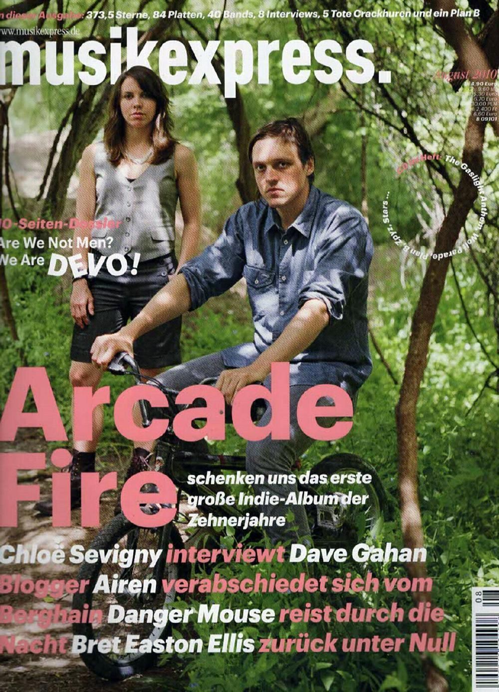 Musikexpress Magazin Deutschland 2010-08 Arcade Fire Dave Gahan Bret Easton Ellis
