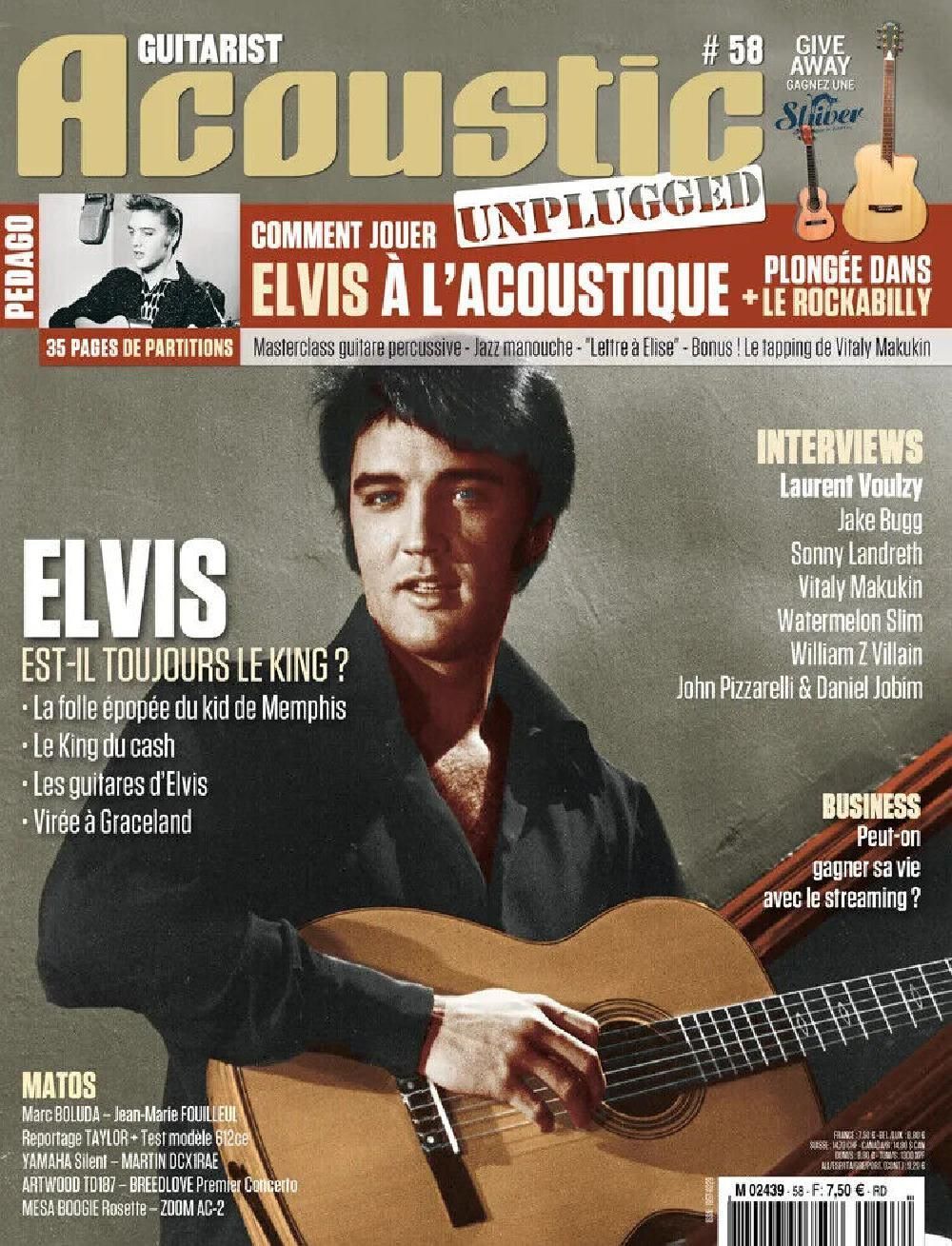 Guitarist Acoustic Unplugged Magazin Frankreich 2017 #58 Elvis Presley Jake Bugg