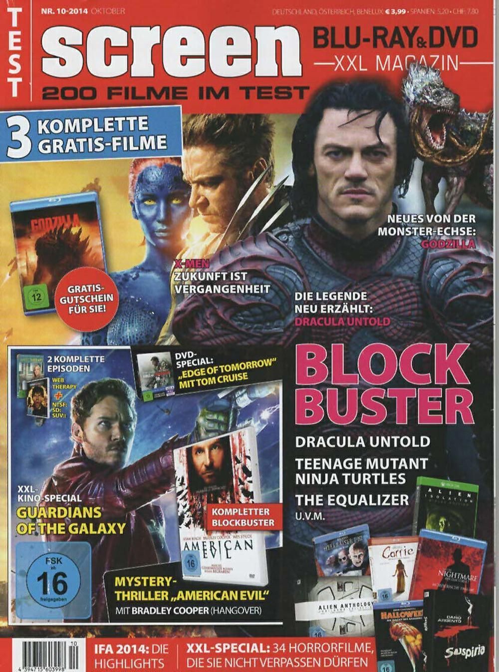 Screen Magazin Deutschland 2014-10 Luke Evans Hugh Jackman