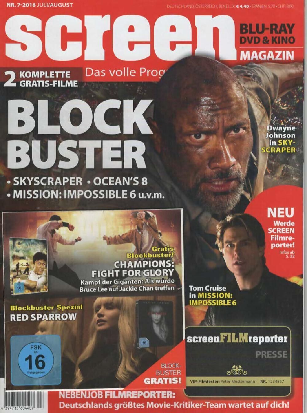 Screen Magazin Deutschland 2018-07 Tom Cruise Dwayne Johnson