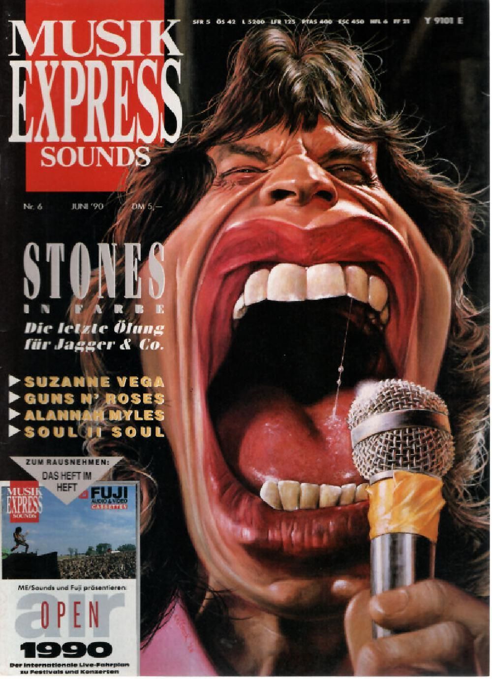Musikexpress Magazin Deutschland 1990-06 Mick Jagger Suzanne Vega Alannah Myles