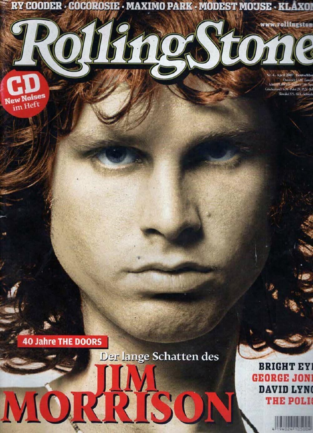 Rolling Stone Magazin Deutschland 2007-04 Jim Morrison Ry Cooder Cocorosie Klaxons
