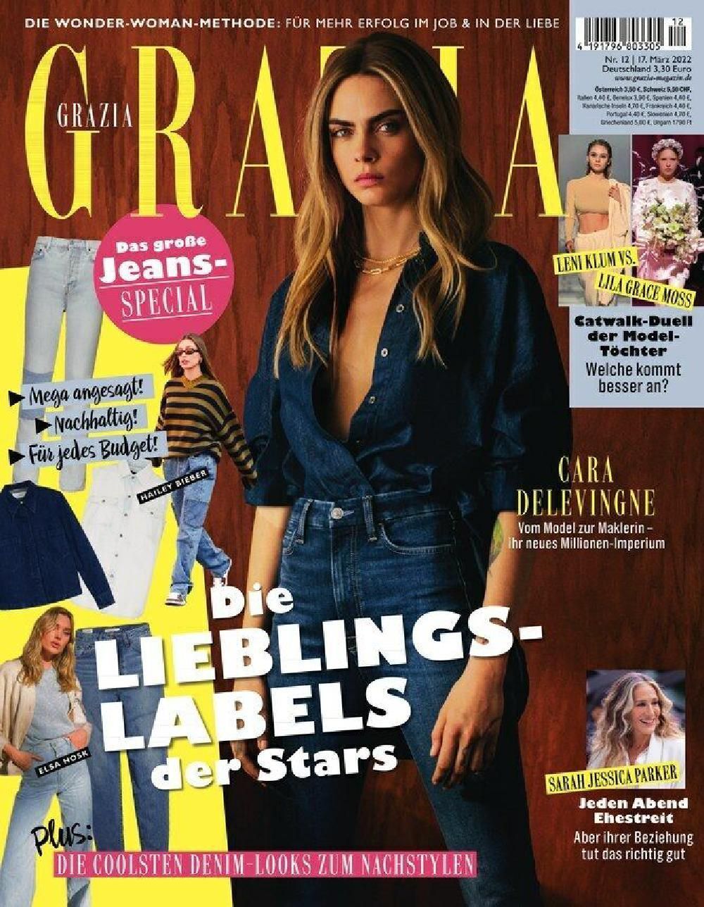 Grazia Magazin Deutschland 2022-12 Cara Delevingne Lila Moss Leni Klum
