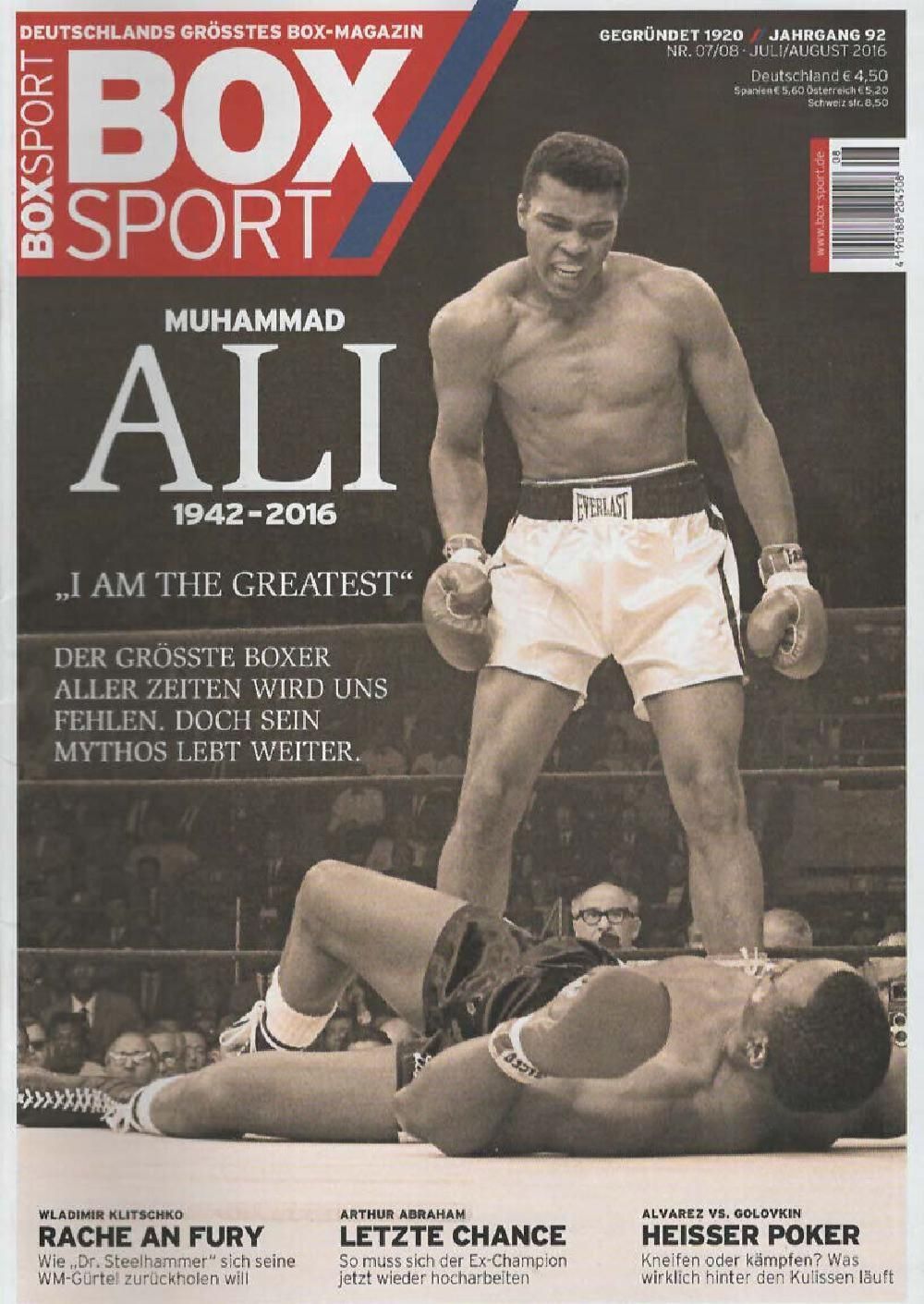 Boxsport Revista Alemanha 2016-07 – +08 Muhammad Ali – Edição original