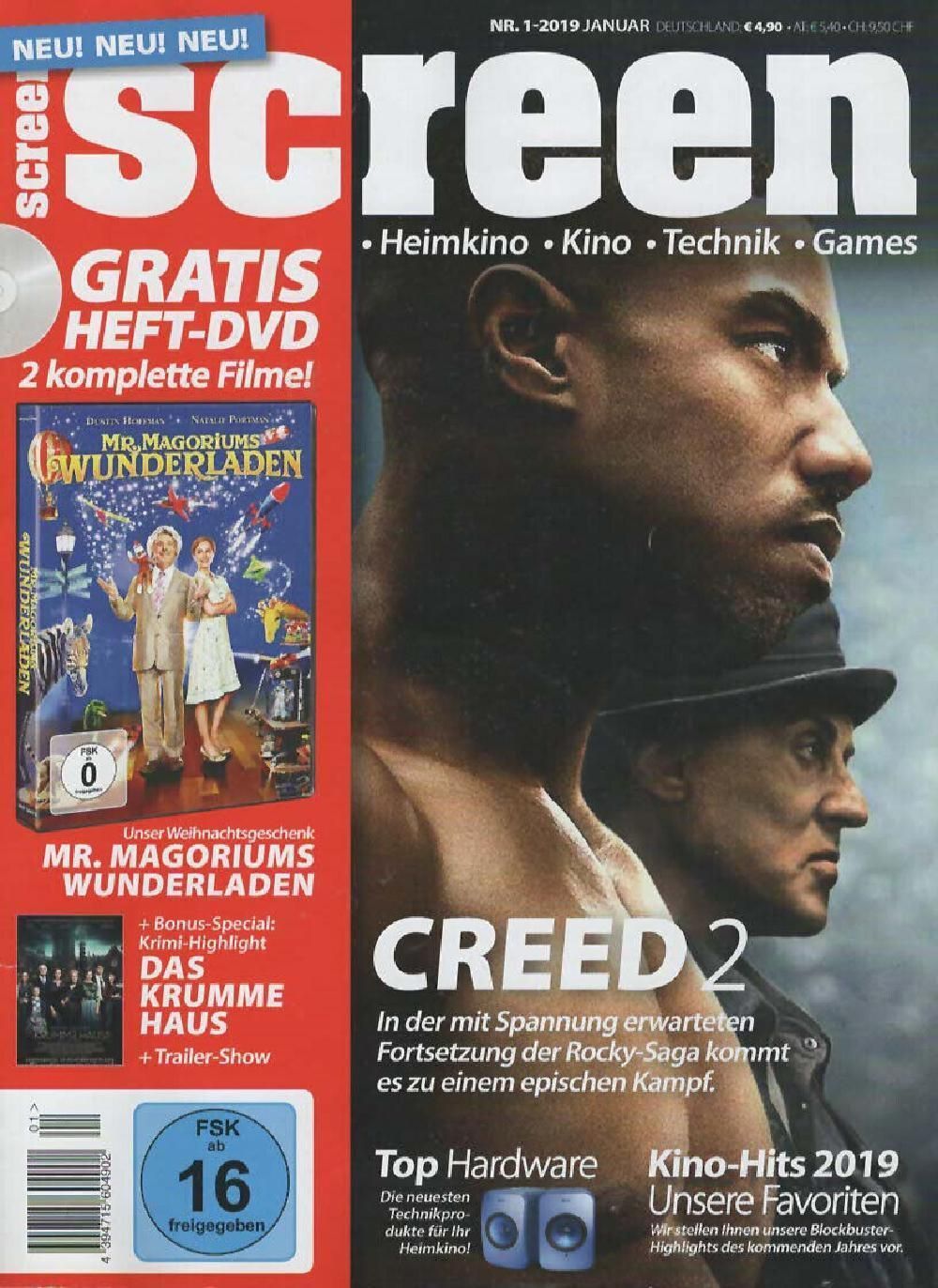 Screen Magazin Deutschland 2019-01 Michael B. Jordan Sylvester Stallone