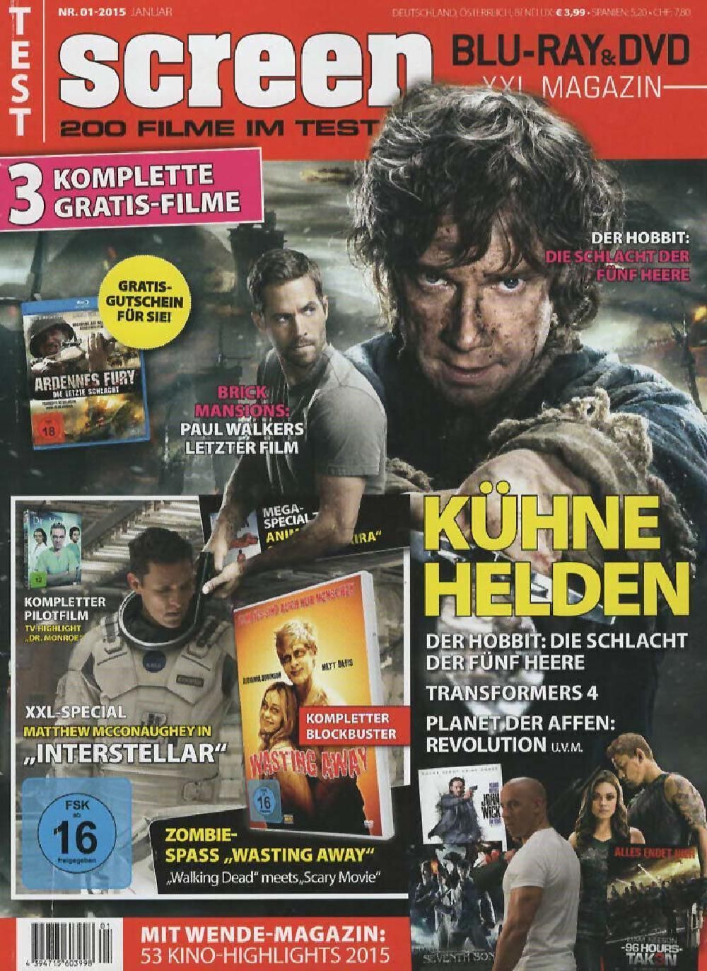 Screen Magazin Deutschland 2015-01 Paul Walker Martin Freeman