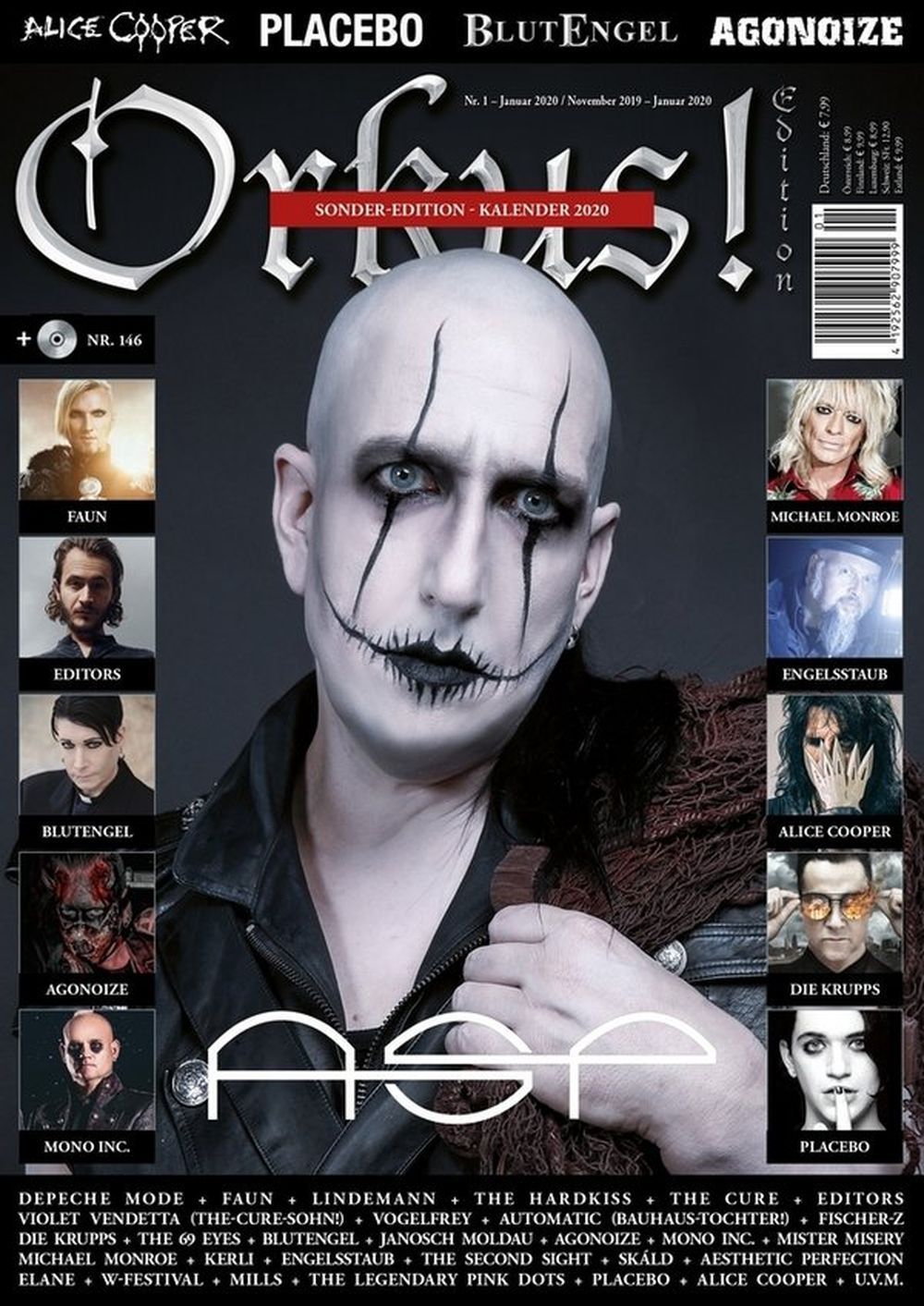 Orkus Magazin Deutschland 2019-11 Asp Faun Alice Cooper Michael Monroe