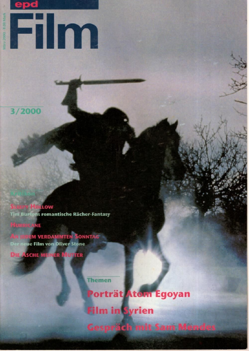 EPD Film Magazin Deutschland 2000-03 Sleepy Hollow Johnny Depp