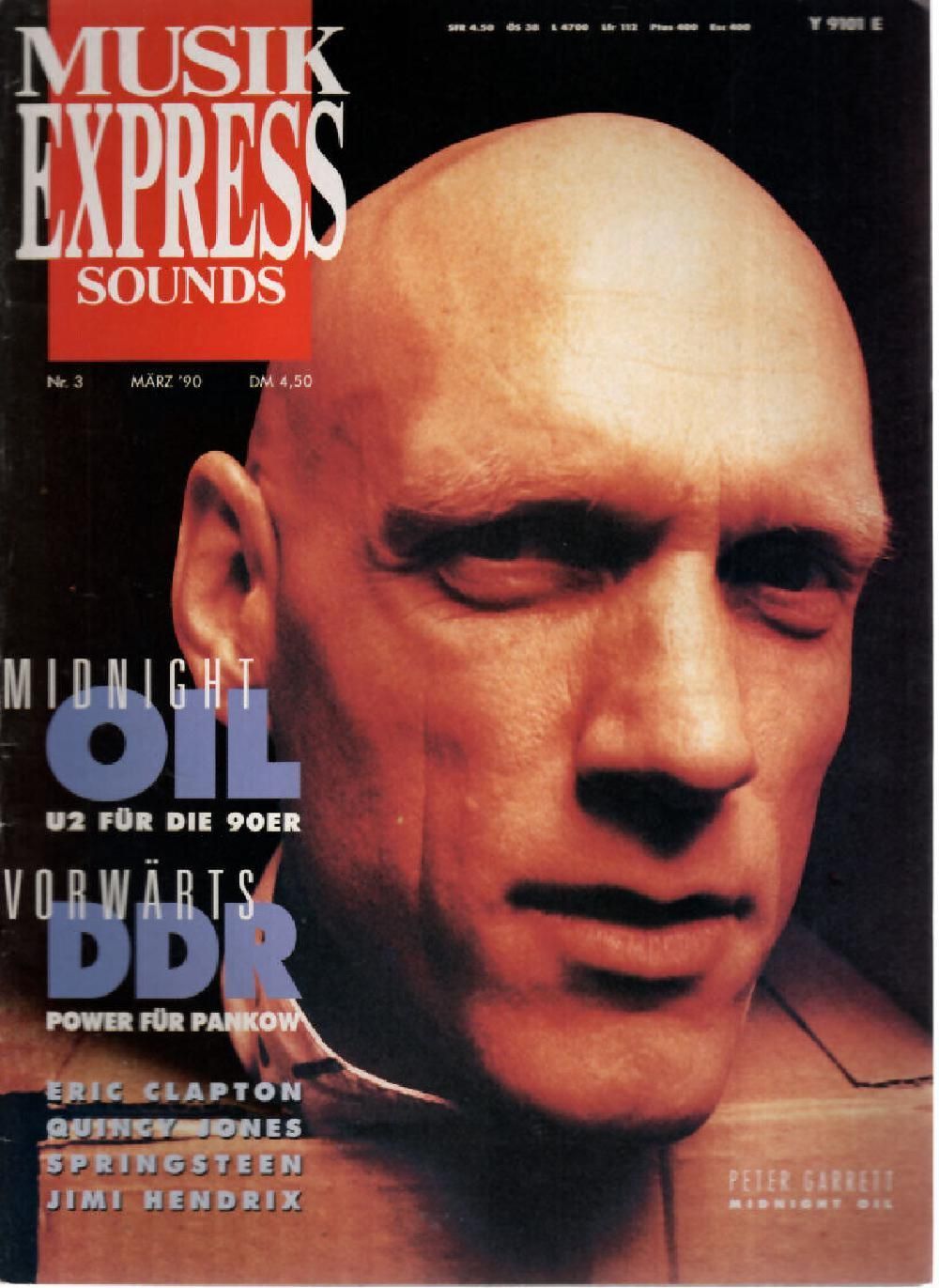Musikexpress Magazin Deutschland 1990-03 Midnight Oil Peter Garrett Eric Clapton Quincy Jones