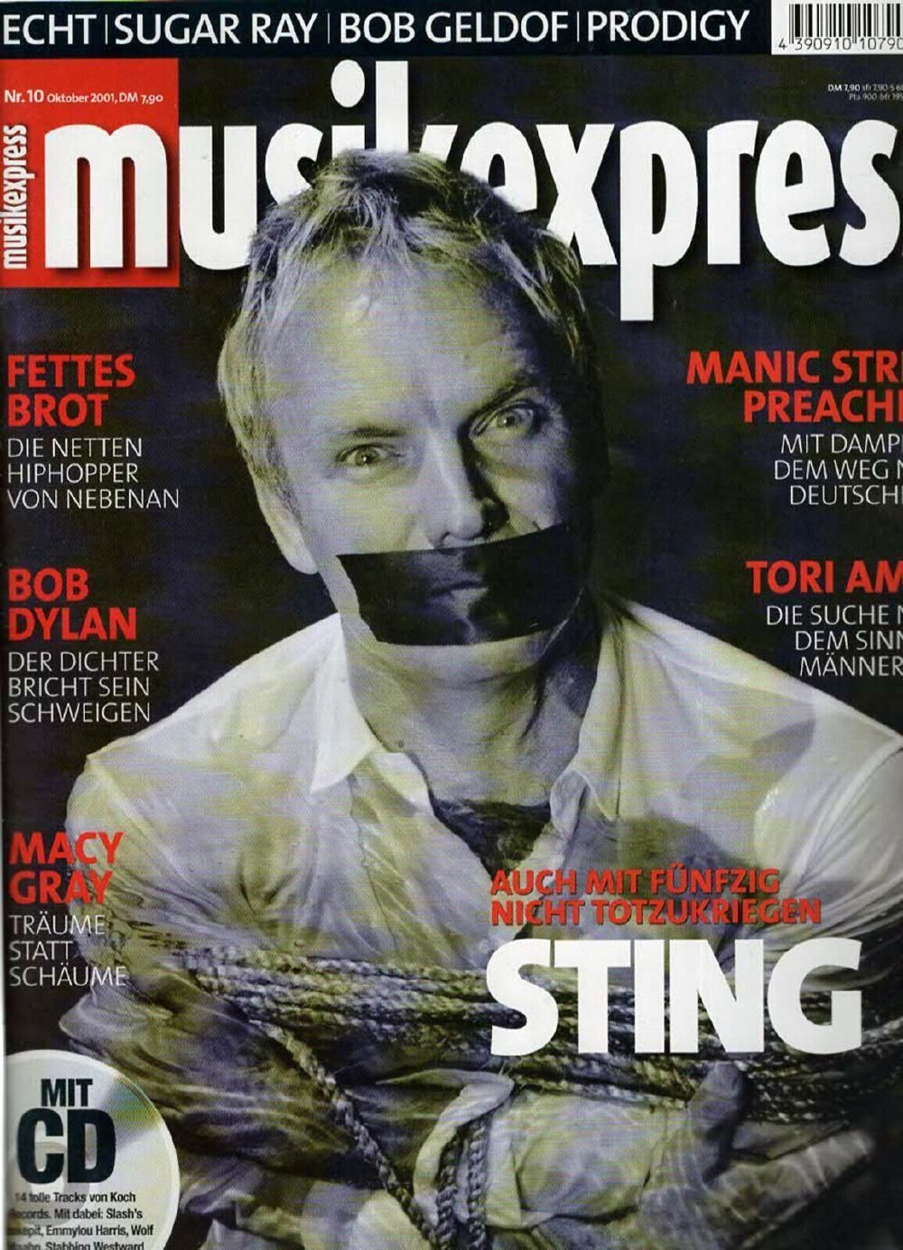 Musikexpress Magazin Deutschland 2001-10 Sting Manic Street Preachers Bob Dylan