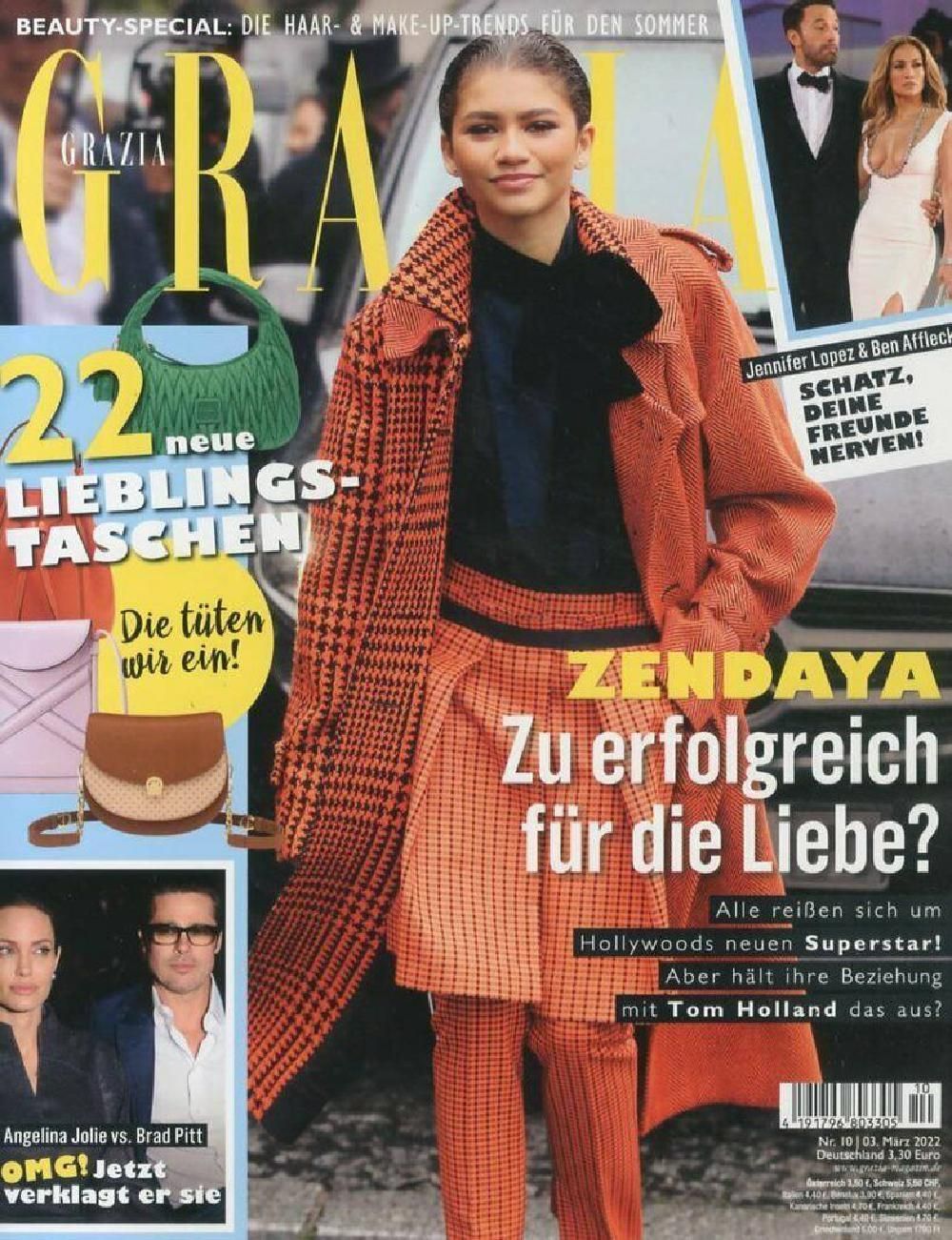 Grazia Magazin Deutschland 2022-10 Zendaya Angelina Jolie Brad Pitt Jennifer Lopez Ben Affleck