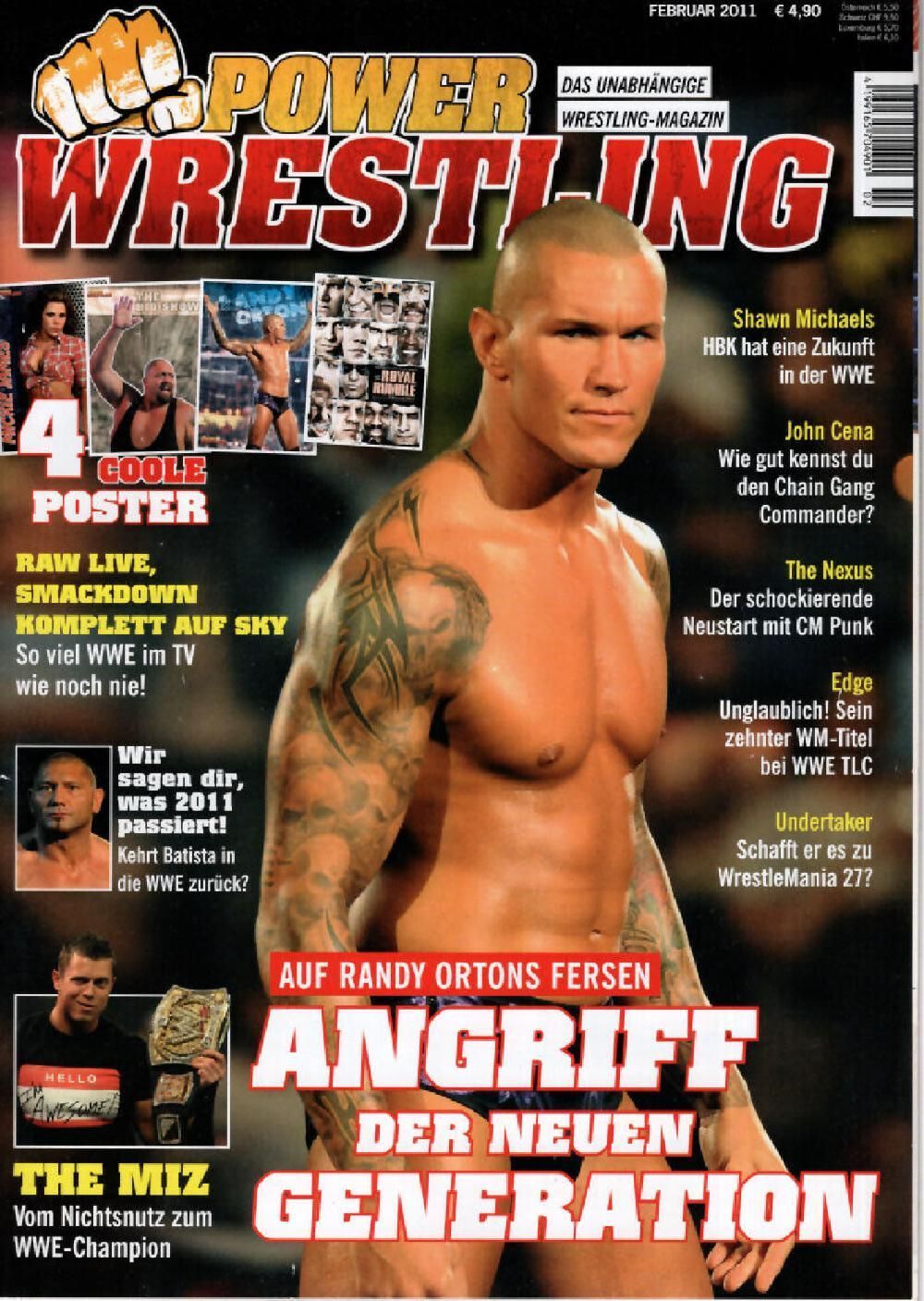 Power Wrestling Revista Alemania 2011-02 Randy Orton The Miz Batista Edición original