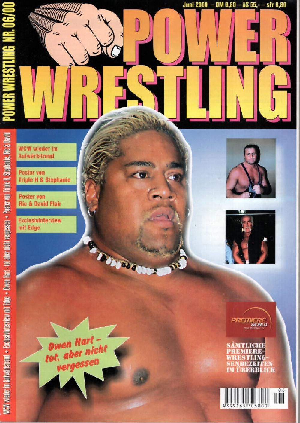 Power Wrestling Magazine Germany 2000-06 Owen Hart Triple H Edge David Flair Original Print Issue