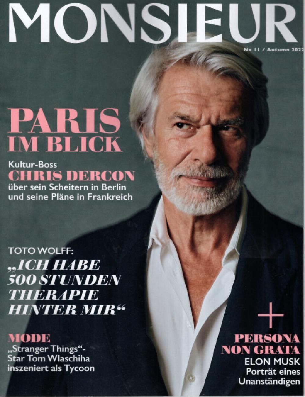 Monsieur Magazin Deutschland 2022 #11 Chris Dercon Elon Musk Tom Wlaschiha