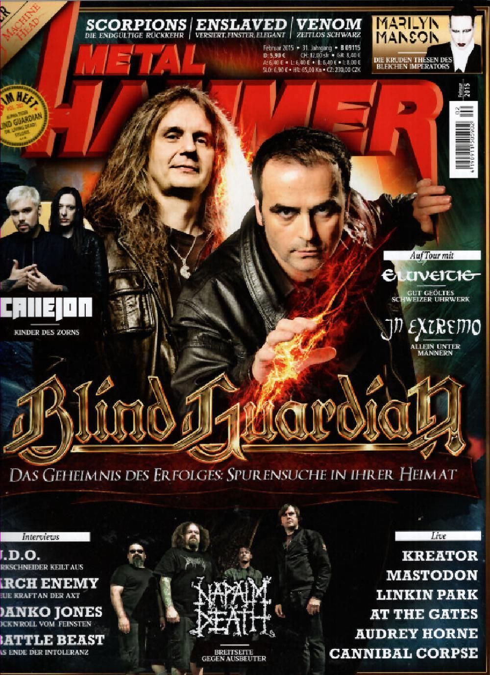 Metal Hammer Magazin Deutschland 2015-02 Blind Guardian Callejon Napalm Death