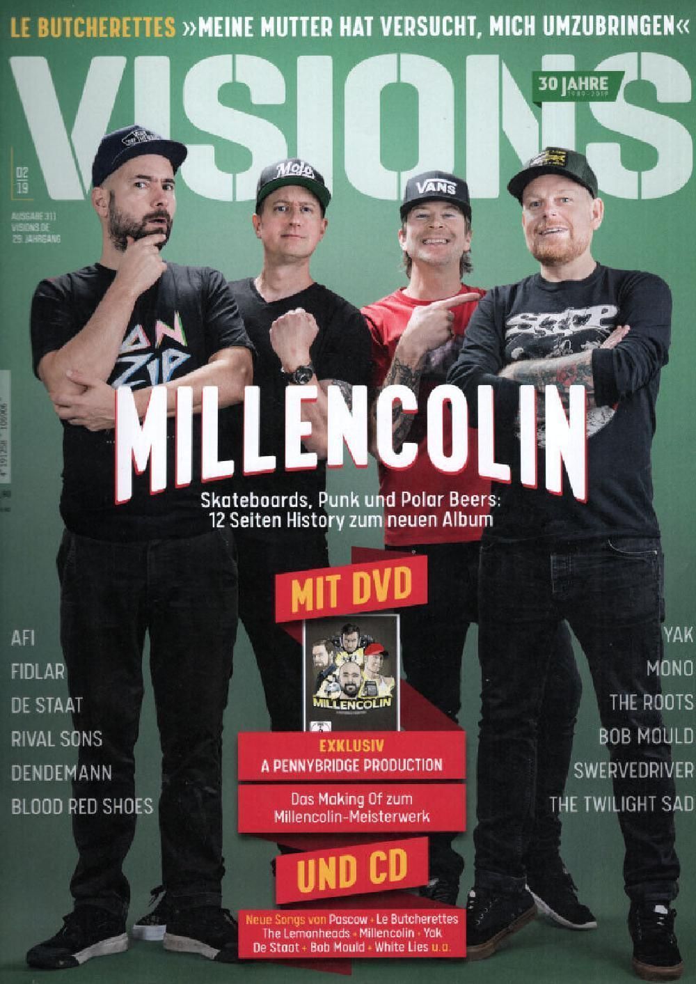 Visions Magazin Deutschland 2019 #311 Millencolin Rival Sons Yak